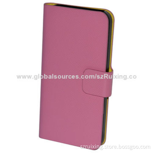 Stock item twill veins leather case for iPhone 5/5S with stand function